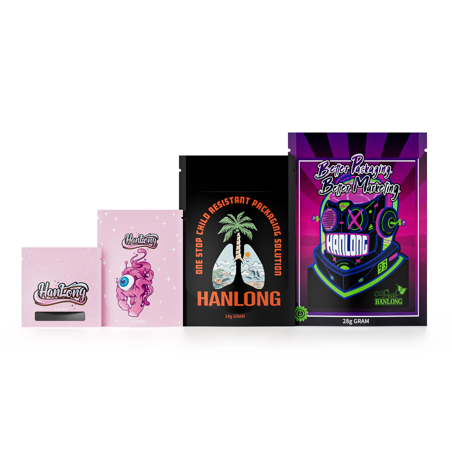 High-end Customize Mylar Bags Printing Stand Up Airtight Child Proof Smell Proof Zipper Bag Packing Candy Full Color Printing