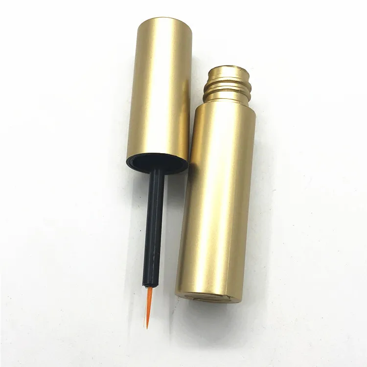8ML luxury gold empty eyeliner bottle container with brush eyelash growth liquid tube