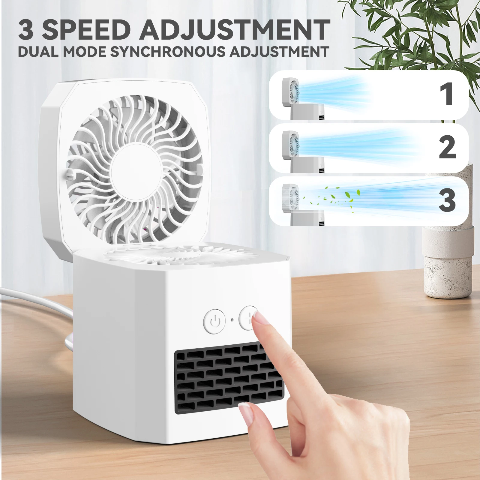 Hot Selling Electric Smart Mini Fan Heaters Cooling Cooler Desktop Portable Air Conditioner For Winter Home Office Bedroom
