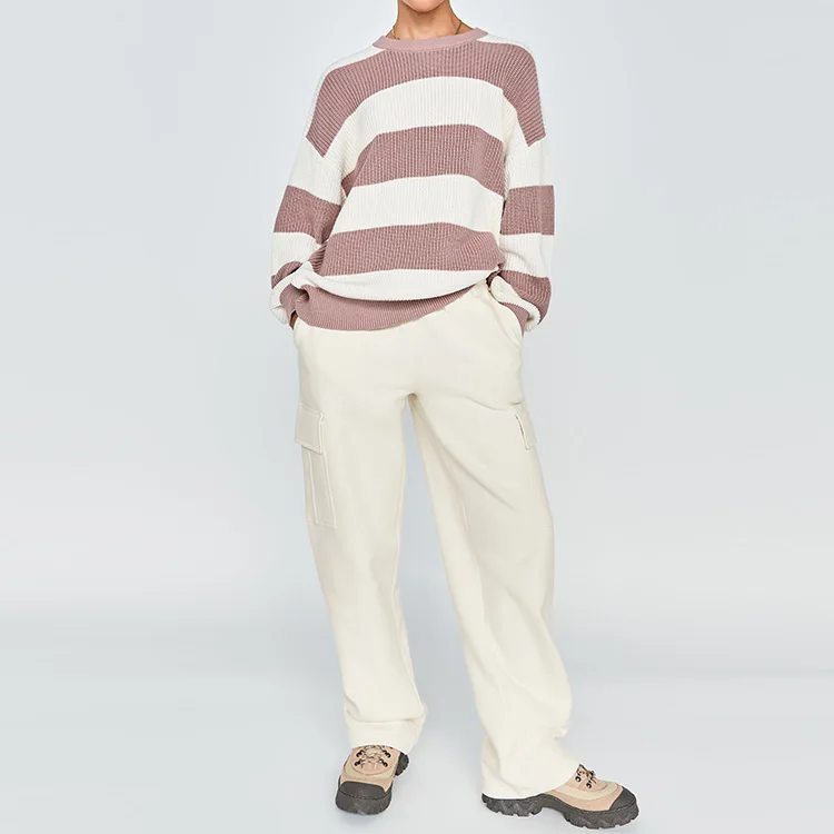 Custom 2021 New Design Plus Size Women Straight Wide Leg Sweatpants Fleece Loose Luxury Cargo Sweatpants Ladies Joggers