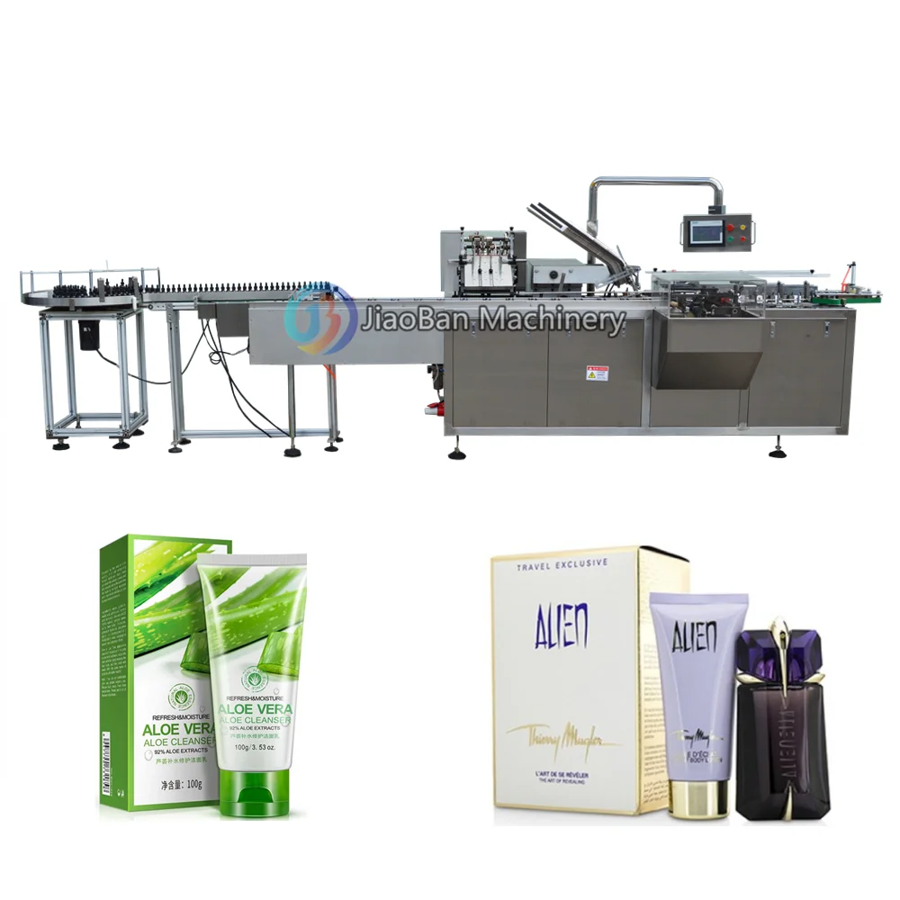 JB-120WZ стеклянная банка крема лосьона для упаковки в коробку машина, машина для упаковки бутылок