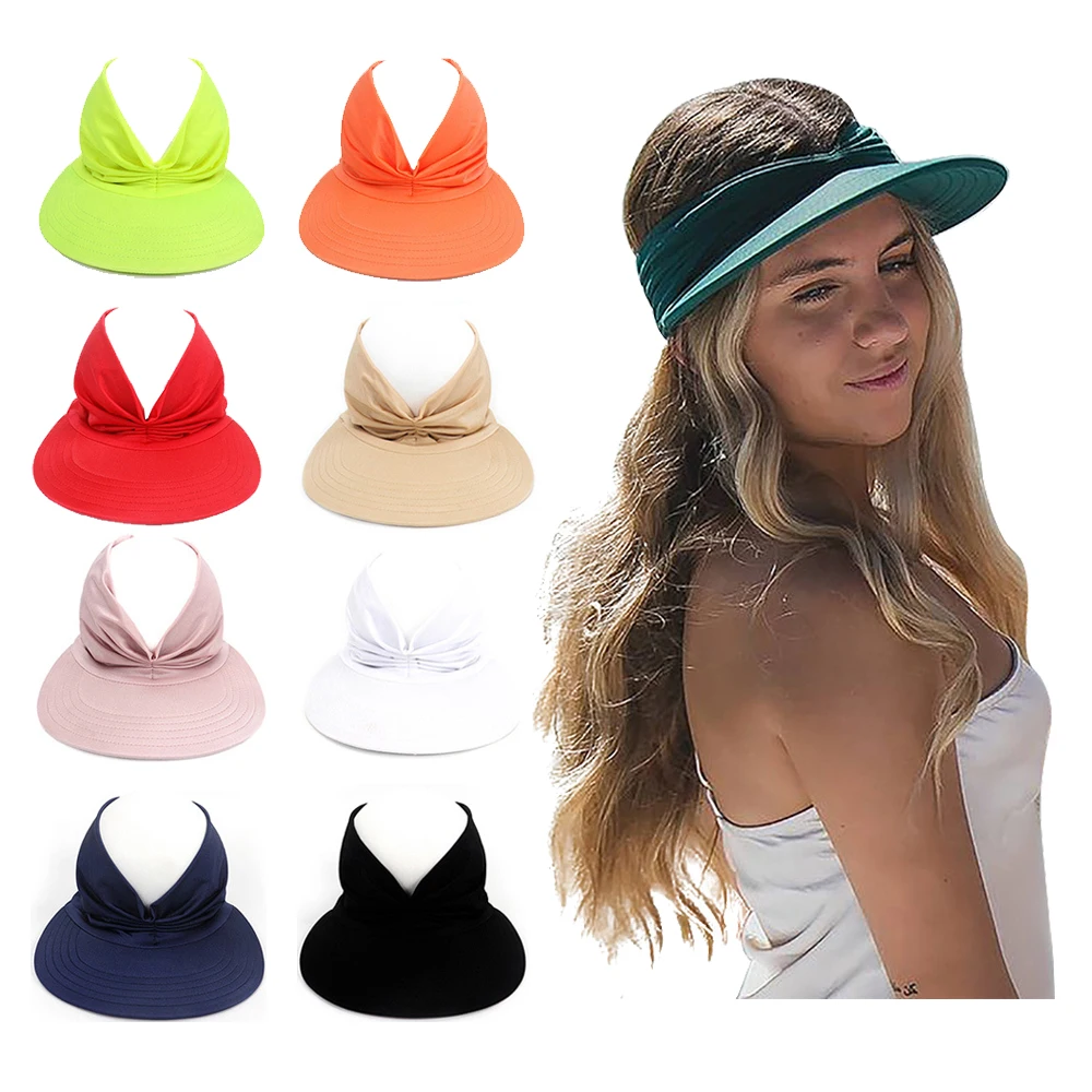 Кепка от солнца с защитой от ультрафиолета, Женская теннисная Кепка с широкими полями, бейсбольная эластичная, с козырьком от солнца, на лето