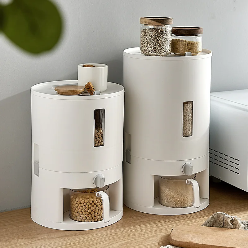 2023 High capacity rice bucket tank vacuum sealed storage box rice grain coffee bean container