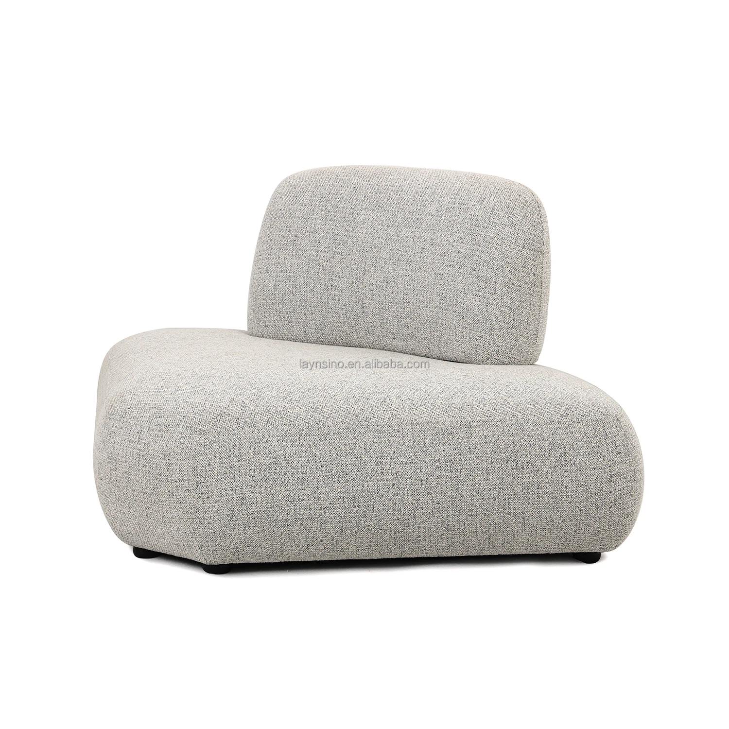 Nordic Modern Luxury Living Room Fabric Tufted Modular Sofa Set Indoor Furniture Villas L Shape Corner Curved Sectional Sofa