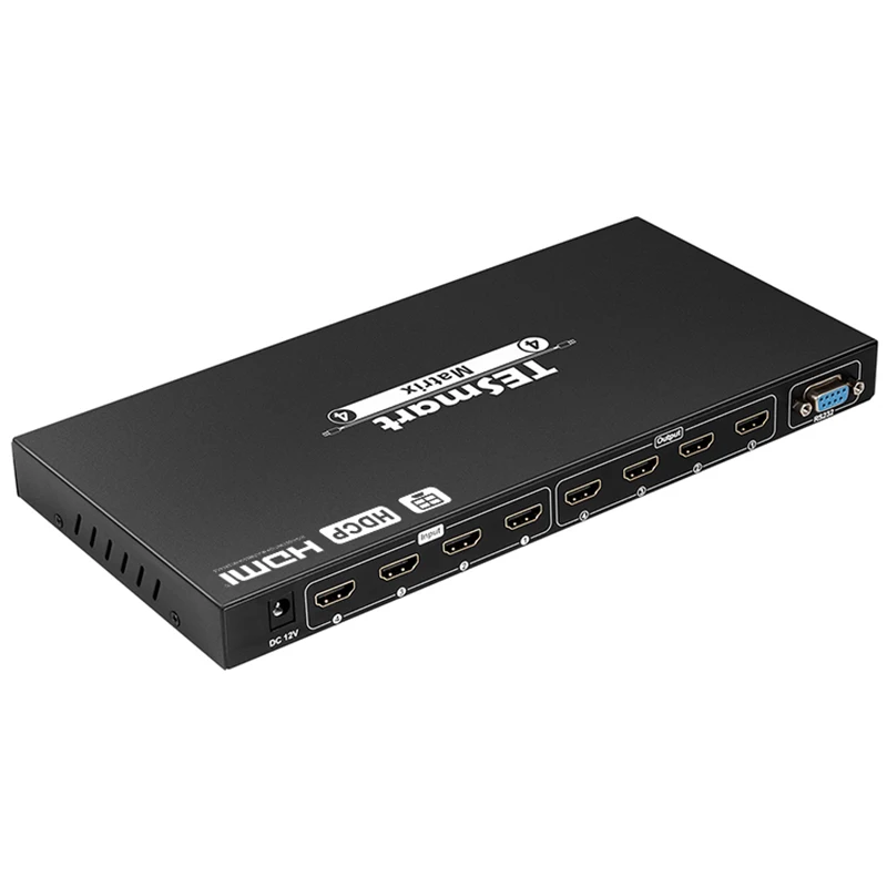 TESmart OEM 4X4 Video Matrix Switcher 4 in 4 out Matrix Support RS232 EDID Management PAP Mode Quad multi Viewer HDMI Matrix