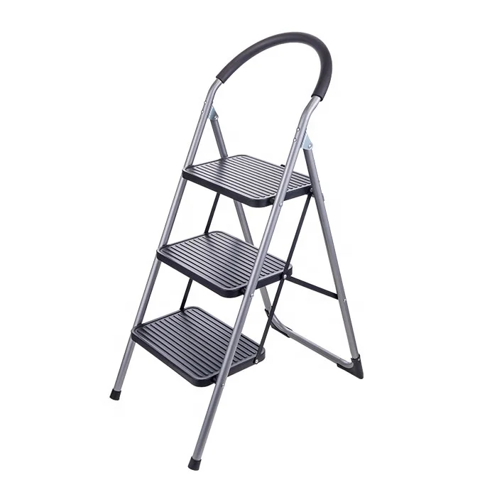 Household Portable Stainless Steel Folding  Safety Step Ladders With Handrail