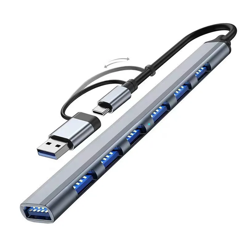 Type-C to 7 port usb hub Aluminum alloy four-port USB cable splitter Usb3.0 type c hub Usb c hub