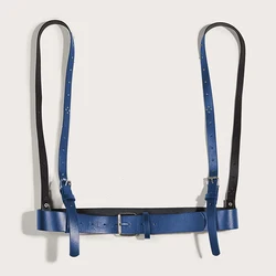 European And American Punk Style Navy Blue Waistband Harness Belt Female Male Harness Belts Waistcoat Suspender Belt