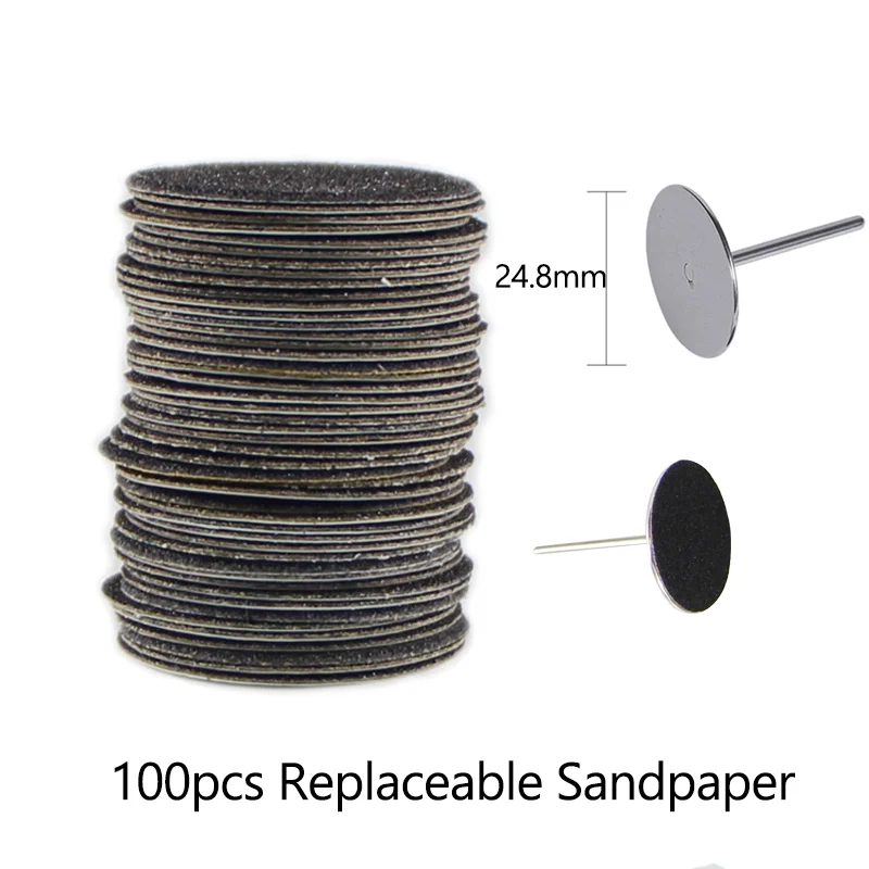80/120/180# Replaceable Sandpaper Disc Cuticle Callus Remove Pedicure Drill Bits