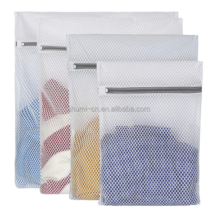 Custom logo honeycomb fabric luggage travel bags reusable large mesh wash bag laundry wash