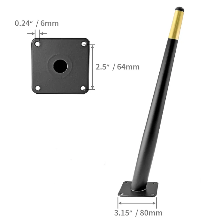 100mm - 720mm Conical Tube Furniture Feet Iron Table Legs Cabinet Dining Chair Legs Straight Oblique Metal Sofa Leg