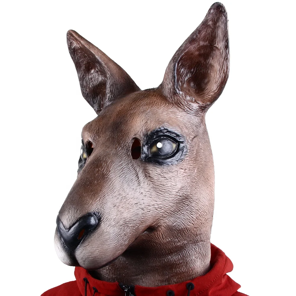 Halloween Novelty Donkey Head Mask Deluxe Costume Party Cosplay Latex Animal Head Full Head Adult Gray
