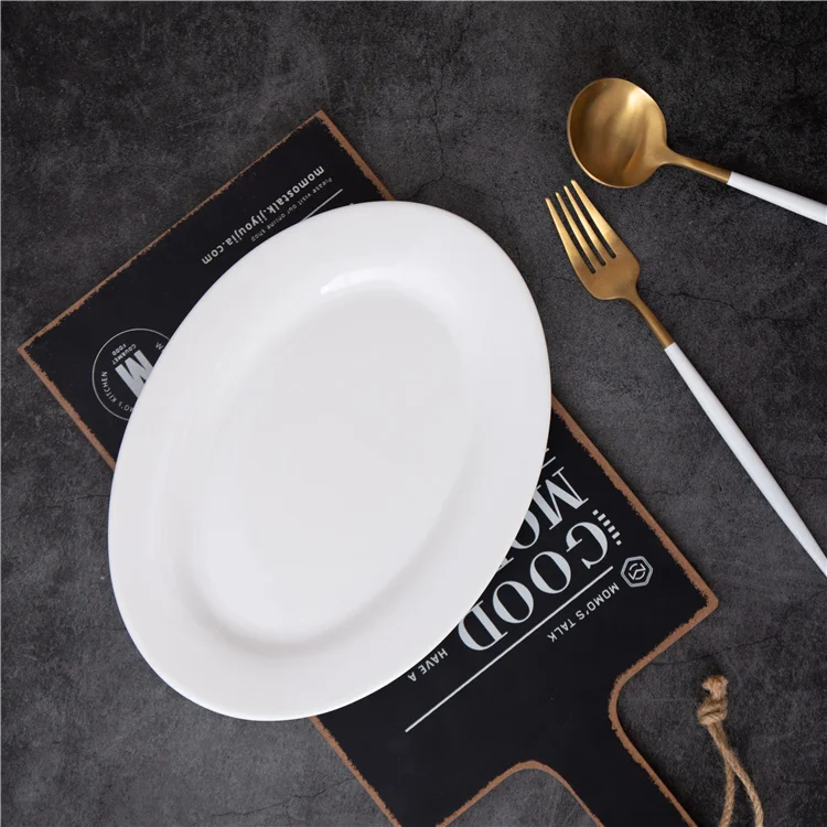 Good quality porcelain oval fish plate serving plate with different size for restaurant