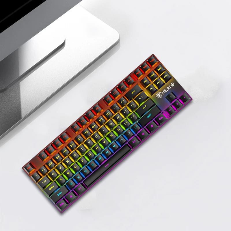 Проводная игровая Механическая Rgb клавиатура MK87 с полными клавишами и защитой от призраков для ПК