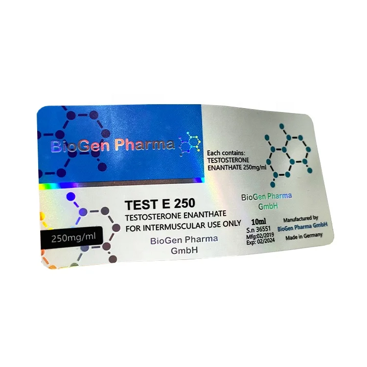 VL-233 Test E 250 Vial Labels steril Plastic Waterproof label hologram injection label for 10 ml vials