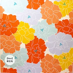 Traditional Motif Peony Orange High Quality Dining Picnic Table Cover Cloth Waterproof Tablecloth