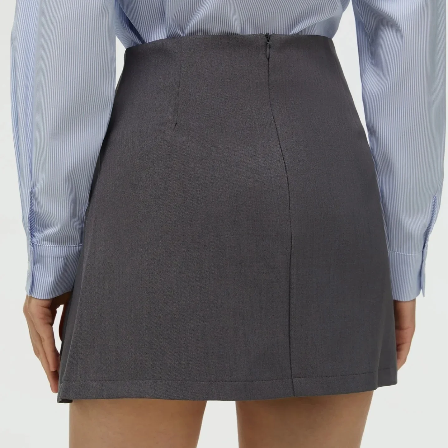 Women Custom High Waist Plain Pleated Mini A-Line Skirt