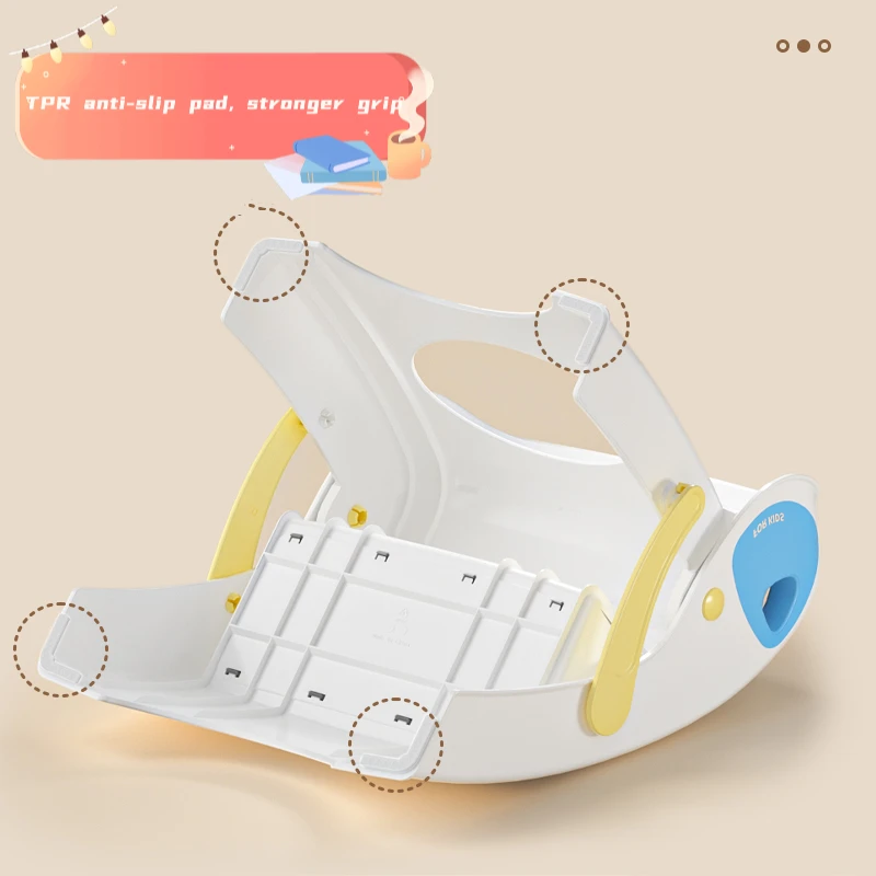 2022 new product Safe soft stable, anti fall baby elephant can be folded and expanded double step stool Plastic stool  for child