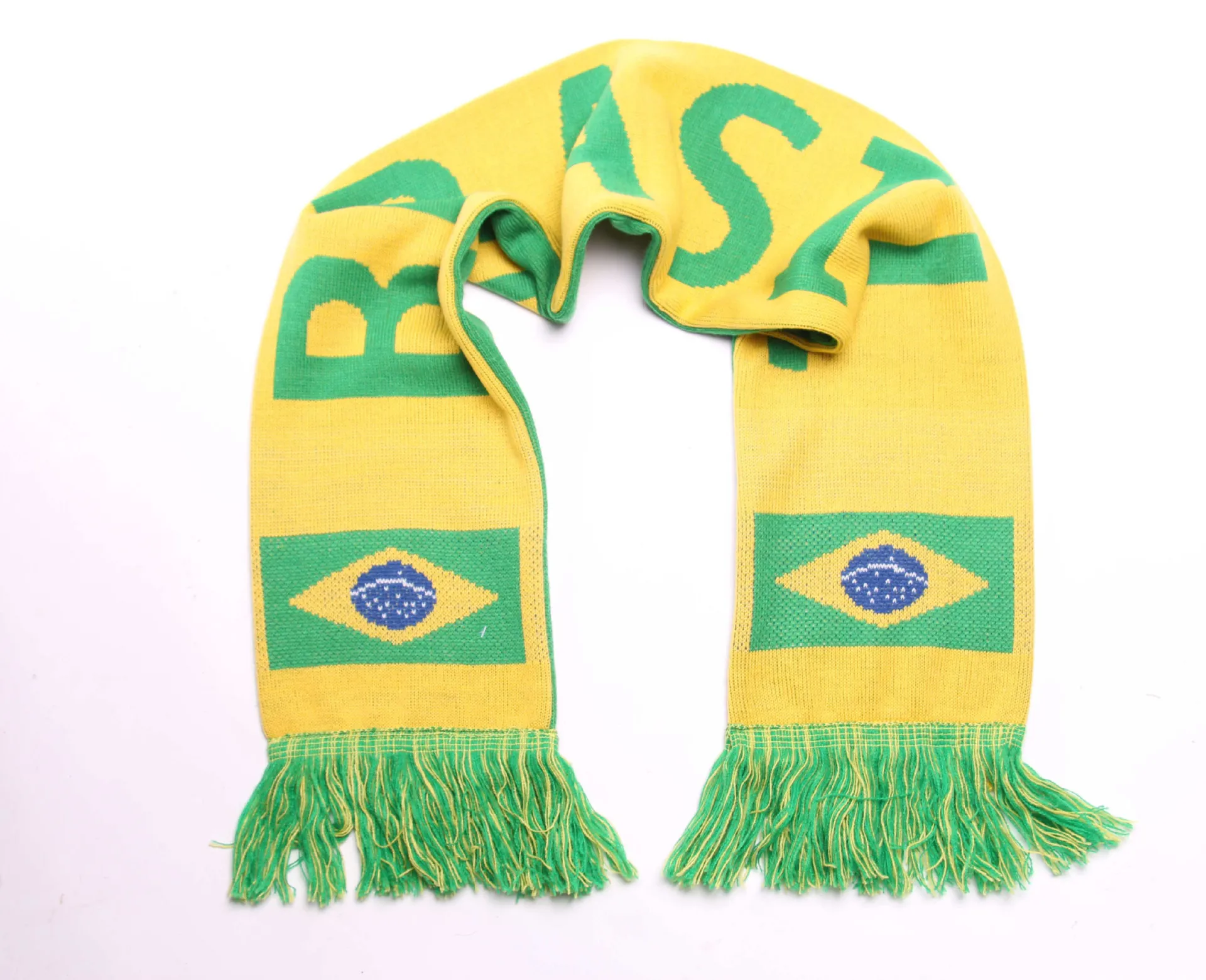 Wholesale Custom Slogan Jacquard Knitted Scarf  Club Fan Scarf Football Scarf with Tassel