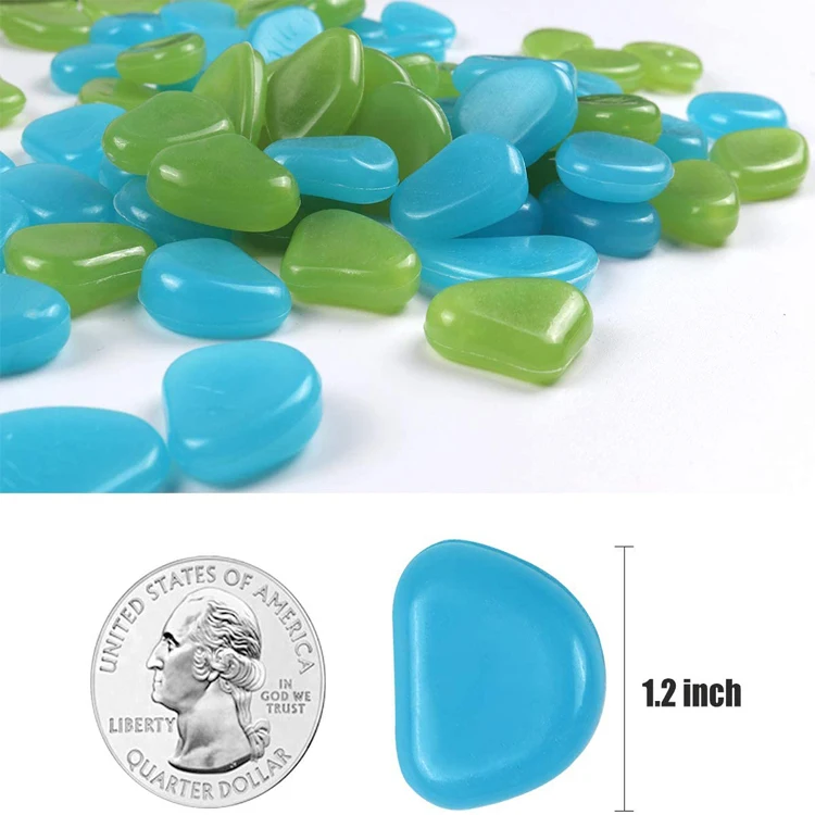 Supply Cheap Small Green Glowing Garden Stone Landscaping Rock for Outdoor Garden and Walkway Decoration