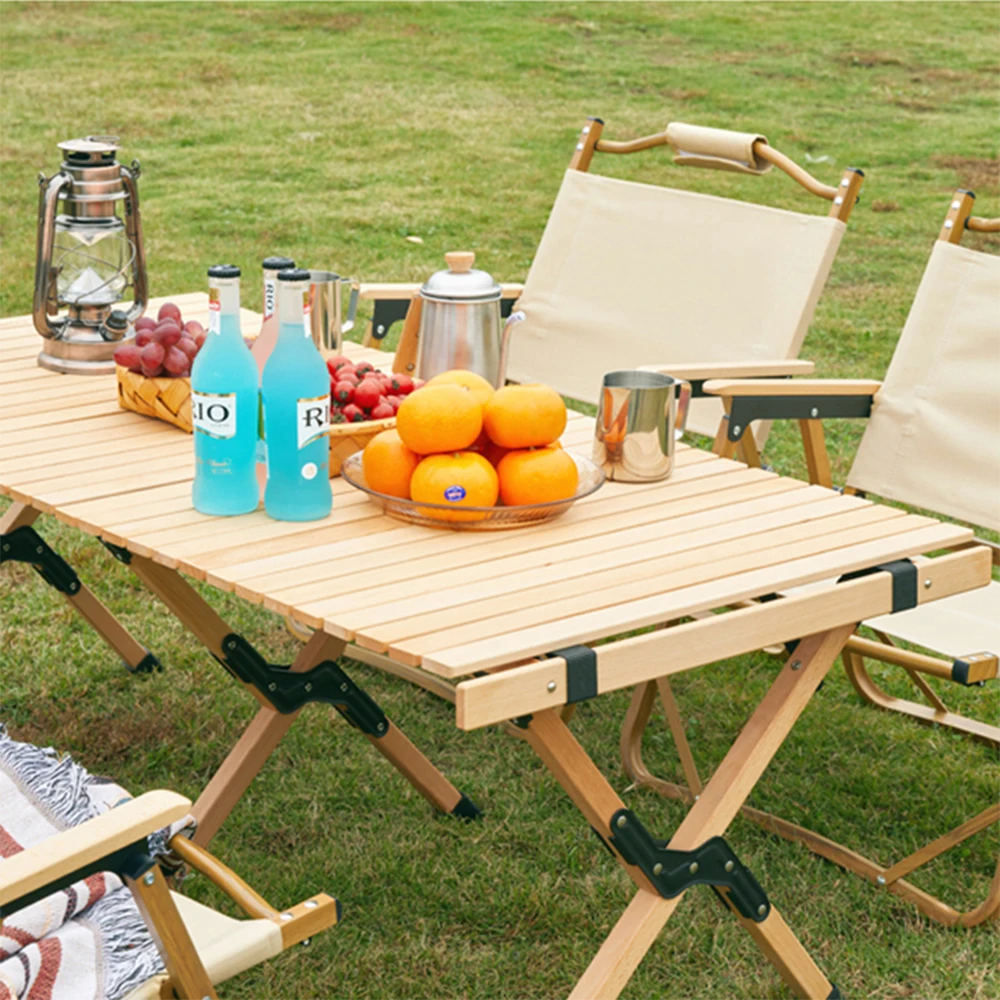 Outdoor Garden Picnic Portable Rectangle collapsible Dinning Table wood foldable BBQ Camping Self- driving tour egg roll table