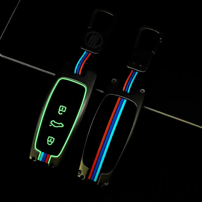 Zinc Alloy Silicone Car Key Case Fob Cover Smart Key Shell Holder Fit for Audi A6L A6 A7 A8 A4 C8 Q8 Q5 D5 E-tron