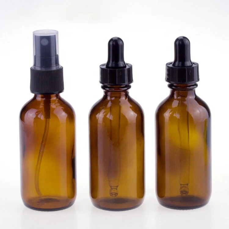 15ml 30ml 50ml 100ml 200ml amber cosmetic boston essential oil glass bottle with black plastic dropper