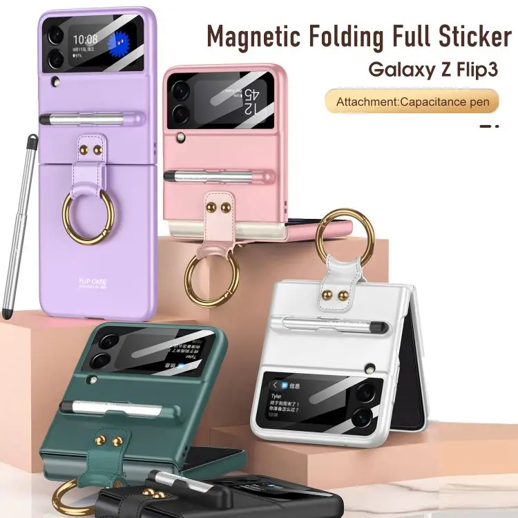 New pc flip cover z flip 3 case cute luxury for Samsung galaxy z flip 3 ring case with s pen
