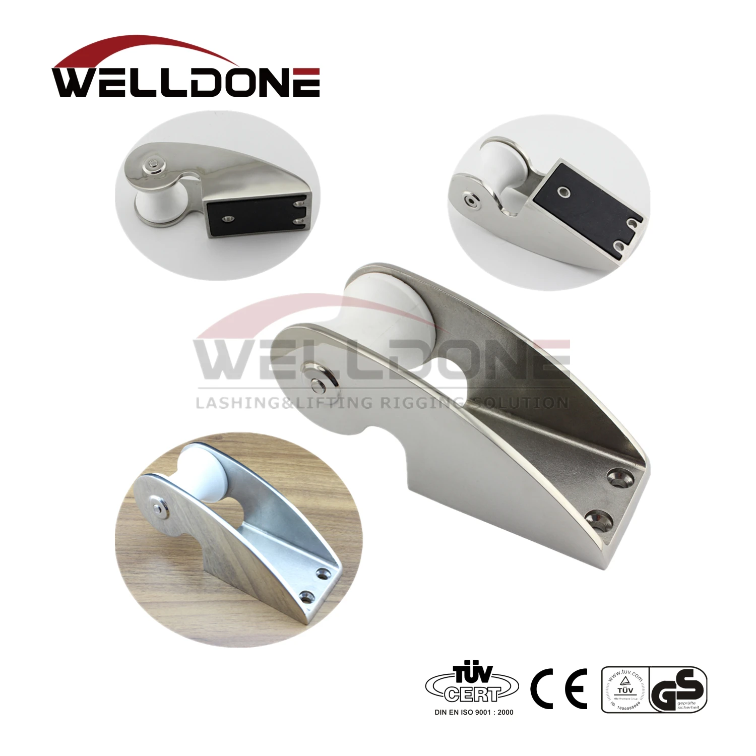 Marine 316 Nylon Sheave Stainless Steel Anchor Bow Roller Bracket with non-slip mat