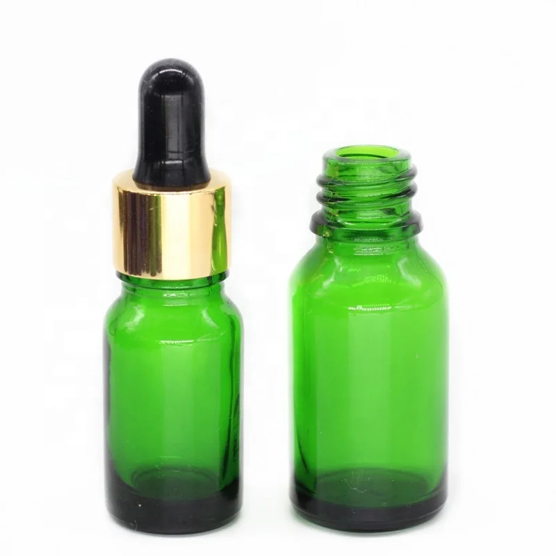 
Wholesale 10 ml 15ml glass dropper green blue clear massage oil bottle 
