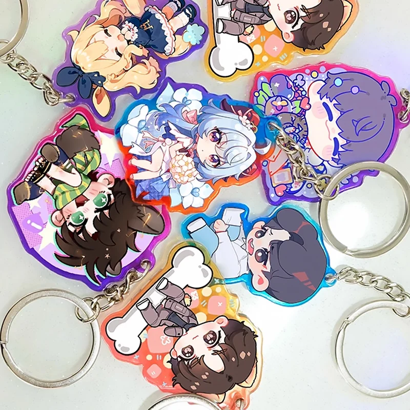 KunShan SYD Crafts Customized Anime Cartoon Color Gradient Keychains Charms Laser Cut Plastic Acrylic keychain