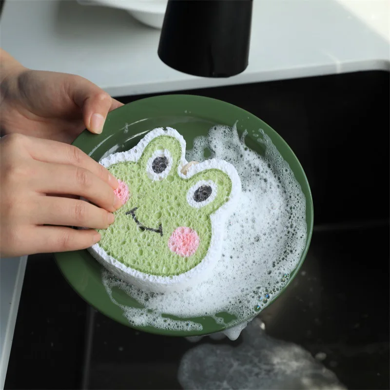 Natural Biodegradable Eco Friendly Dish Washing Kitchen Kitchen Compressed Cellulose Cleaning Sponge