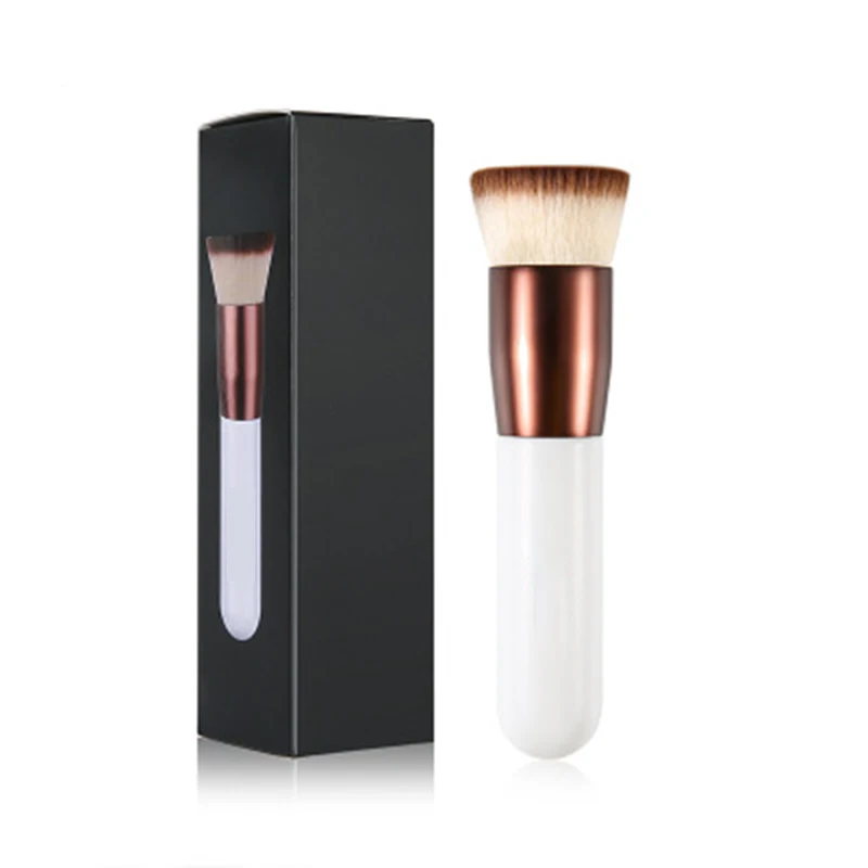 ZYF#209 single flat top white wooden handle foundation brush makeup beauty tools for BB cream brush make up