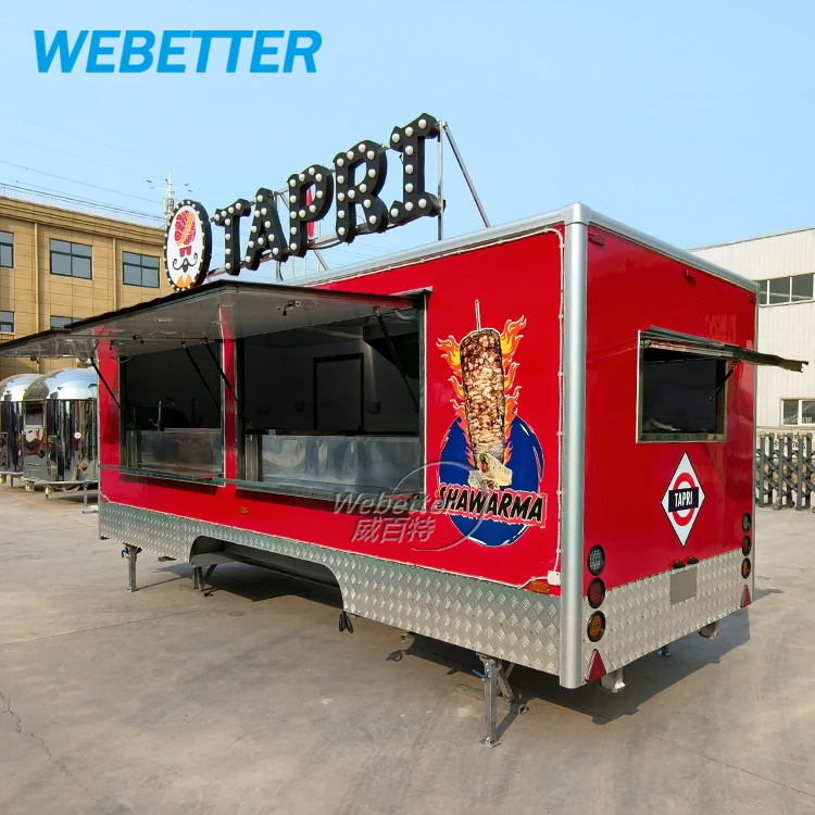 WEBETTER Concession Stand Food Trailer Snack Foodtruck Imbisswagen Deep Fryer Food Trailer Crepe Cart Food Truck Fully Equipped