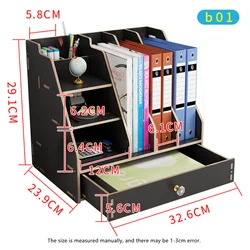 Office Stationery Drawer File Table Key Storage Rack Bamboo Over Sink Counter Shelf Stackable Grid Holder Wooden Organizer