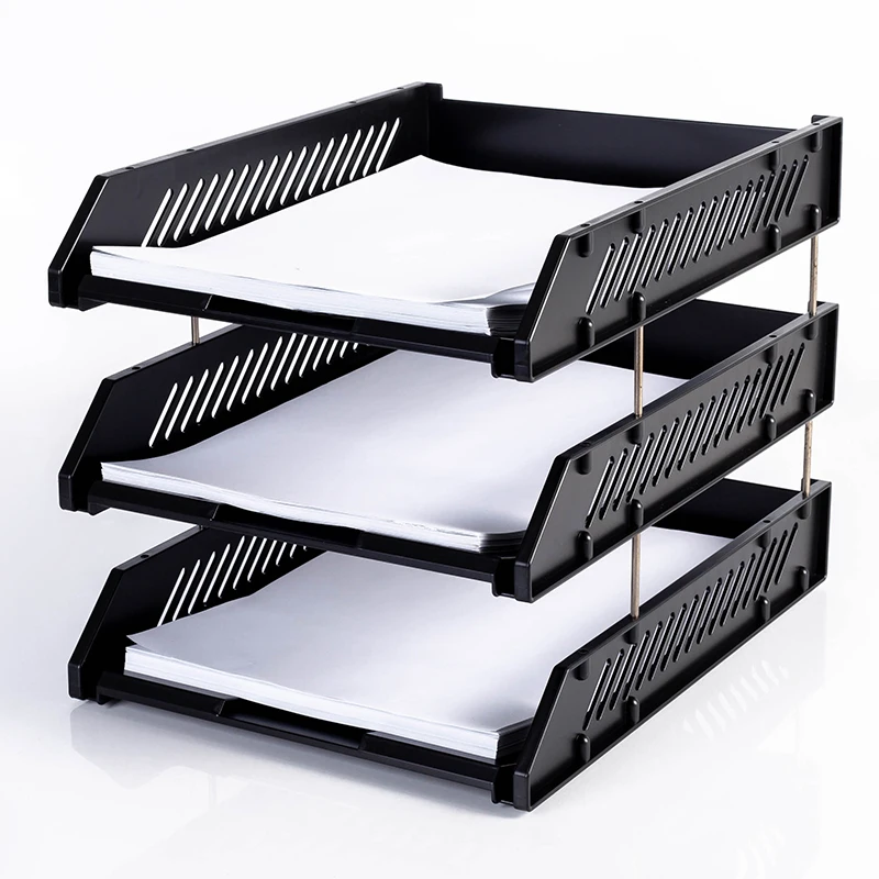 Plastic Office Desktop Organization Stackable 3 tier document tray  File Trays  document tray