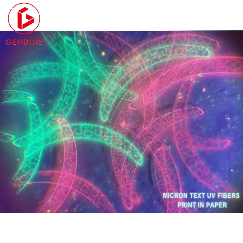 Invisible three color fluorescent fiber sheet red yellow green filament fluorescent UV fiber for paper
