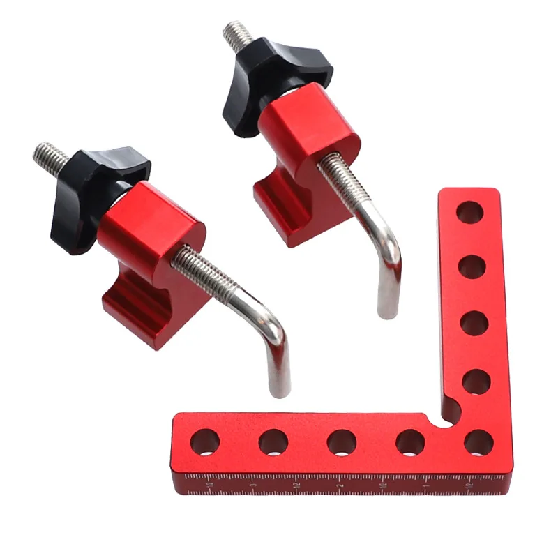 120mm L Shape Aluminium Square Positioning Set Corner Clamp Woodworking Right 90 degree Angle Clamp Square Ruler Measuring Tool