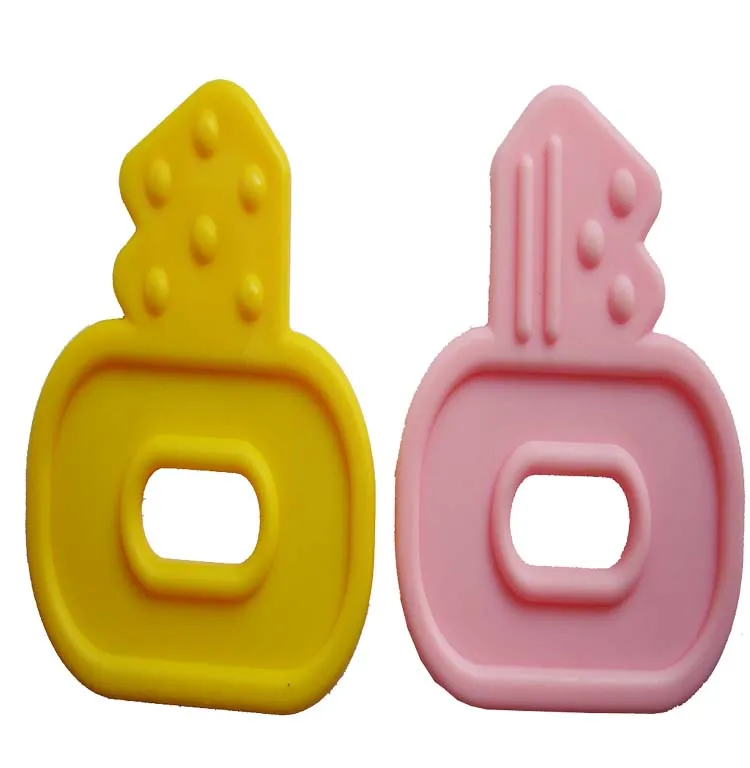 Custom Wholesale Key Shape Teether Babys Teething Toys Baby Molar Silicone Toy Accessories
