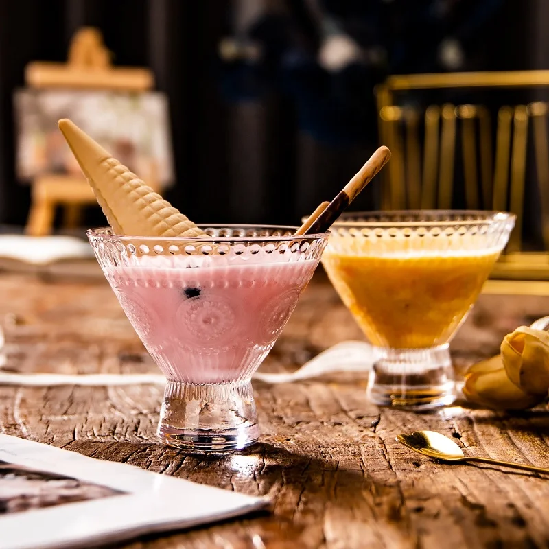 Hot Sell Cheap Glass Tea Water Cup Glass Coffee Cup Juice Dessert Mug Milk Tea Ice Cream Bowl