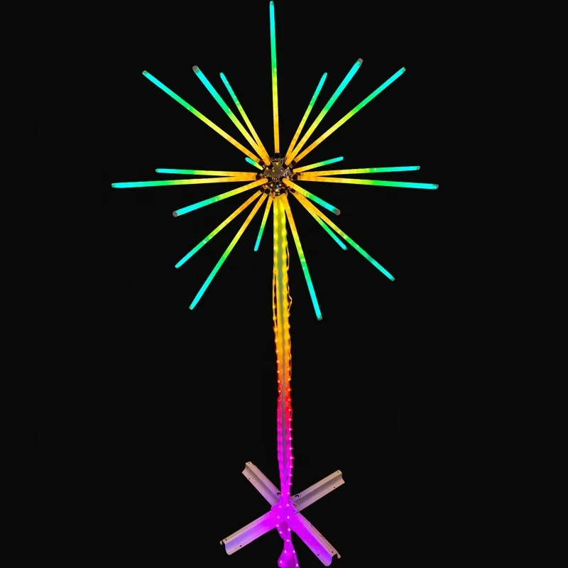 3D outdoor Led Firework Lights for landscape rgb dream color wedding Christmas lighting tree 450cm stimulated firework light