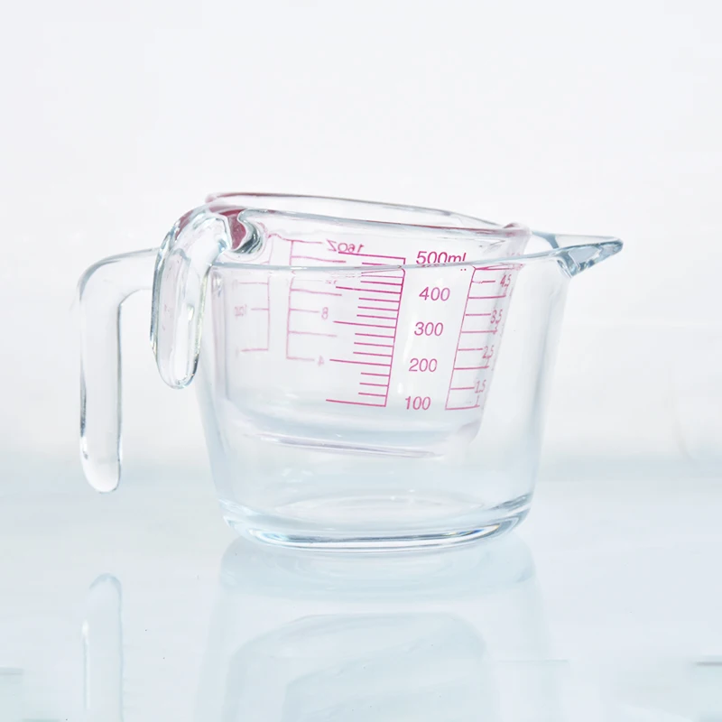 Transparent Glass Measure 500ml 1000ml Heat Resistant Measuring Cup Pyrex Bulk Measuring Cup