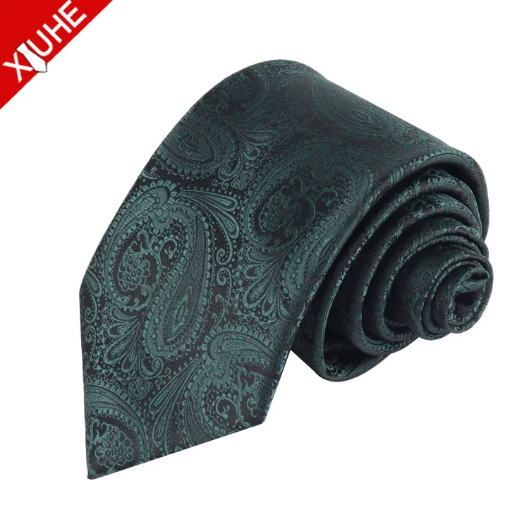 High Quality Jacquard Luxury Ties for Men Italian Floral Silk Paisley Neckties Custom Woven Mens Polyester Ties