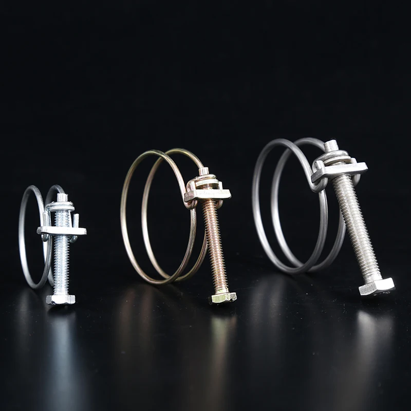 Fastener Hardware, Double Wire Hose Clips High Strength  for Hose Chemical Industry
