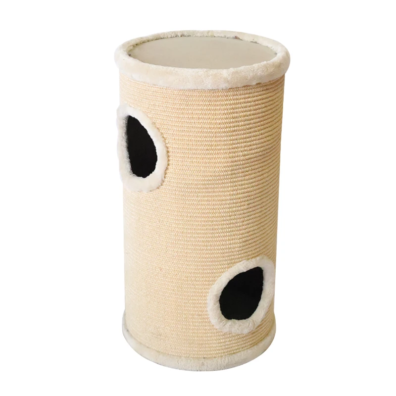 High Quality pet Round Sisal Carpet toy outdoor activity Cat Trees barrel With Holes