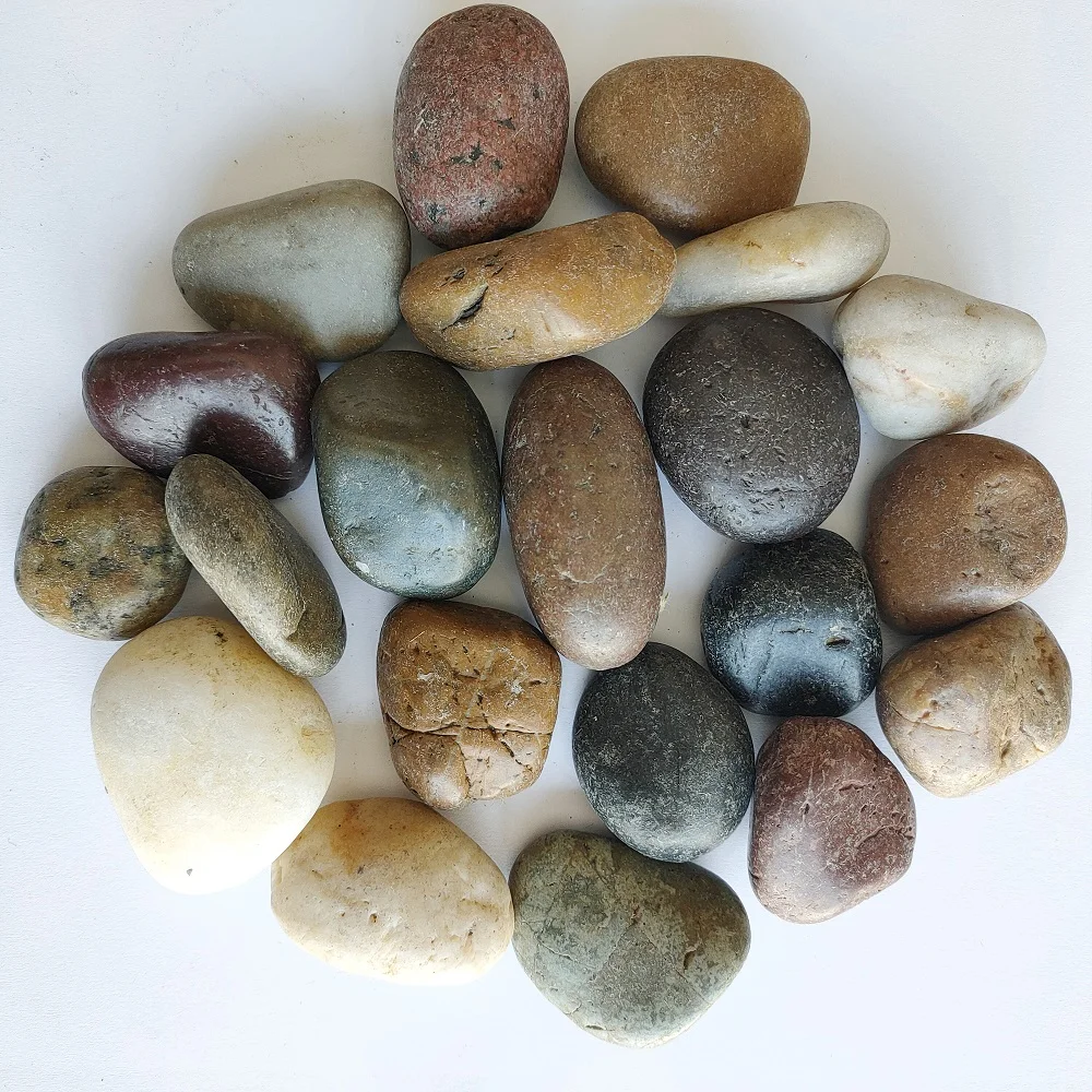 Mixed Color River Pebbles for Landscaping