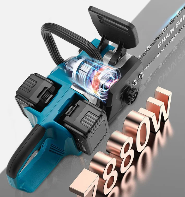 16-Inch Chainsaw with Brushless Motor and Two Batteries Tool Set for Big Trees