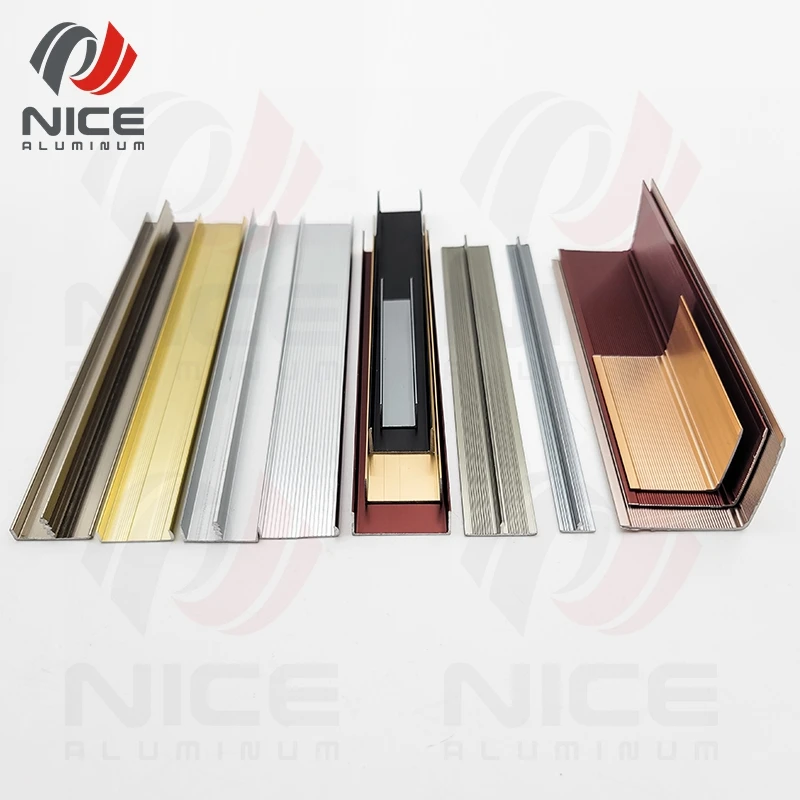 Decoration Interior custom aluminum alloy tile edge protection trim strip all kinds metal l u t shape angle supplier