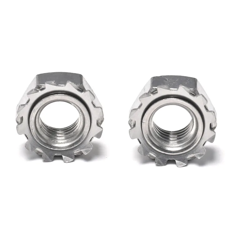 Customized All Sizes M3 M4 M5 M6 M8 M10 Stainless Steel Multi tooth K-lock gear toothed lock Kep Washer Nut