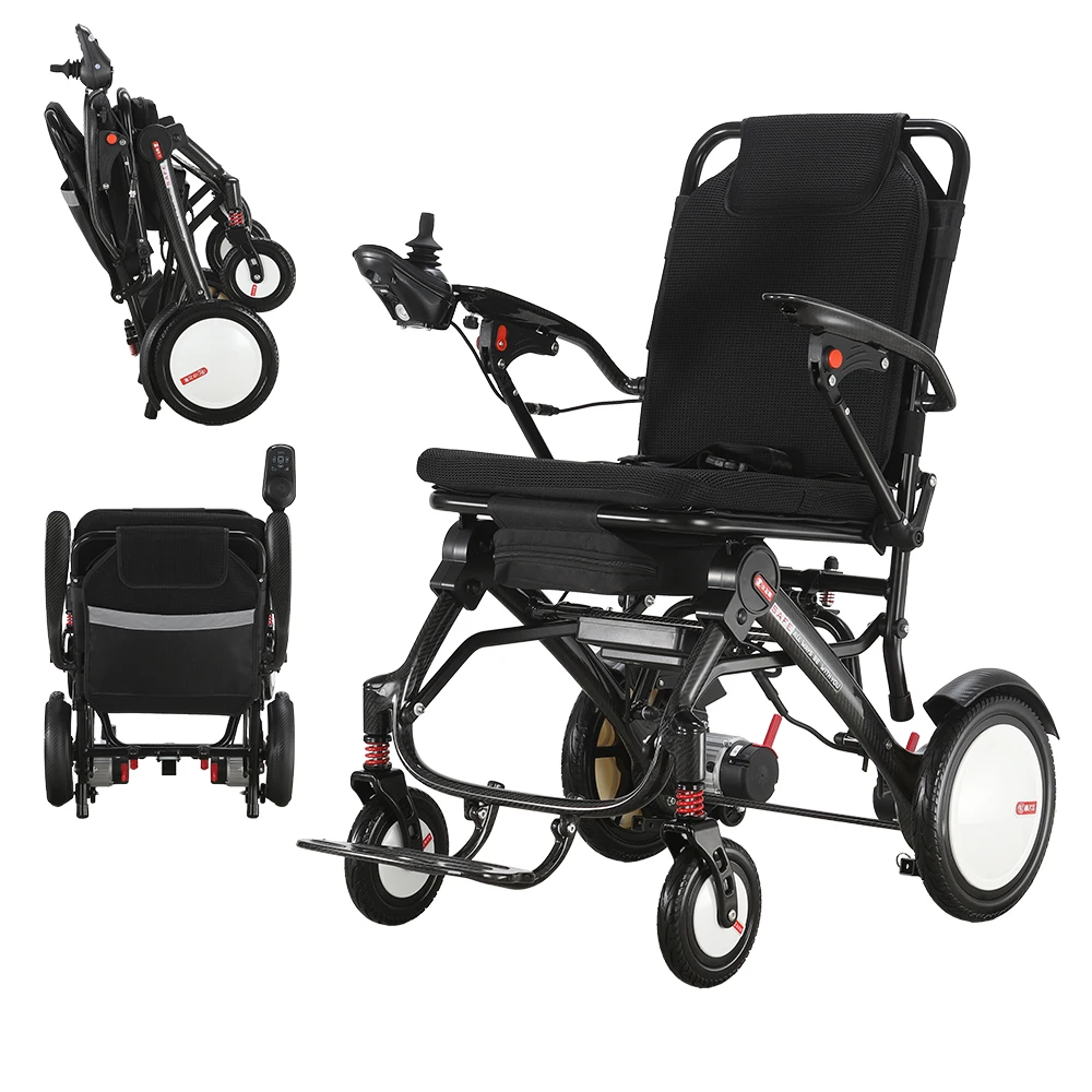 Light weight power folding wheelchair carbon fiber lightweight electric folding wheelchair for disabled